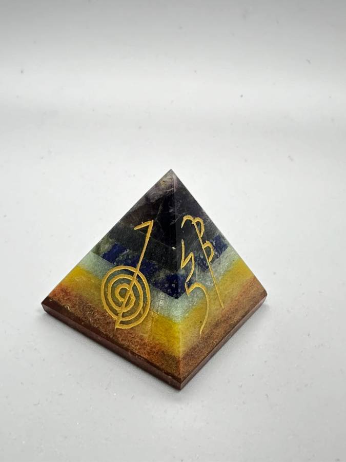 Multi-colour crystal pyramid